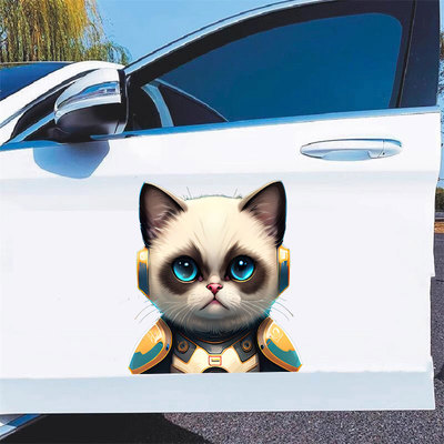 汽车机盖贴纸卡通个性国潮熊猫创意车门车盖装饰刮痕遮挡车贴纸