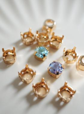 SS28 SS39圆形水钻面底座4mm6mm高端爆闪施家1088平替水晶手工diy