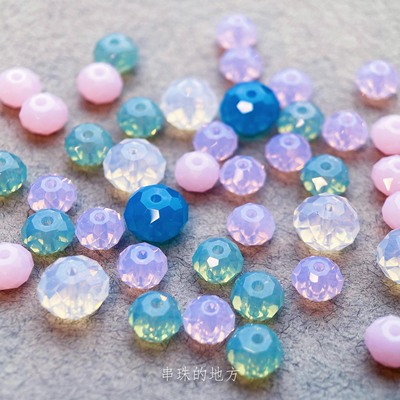 闪亮切面玻璃水晶车轮珠