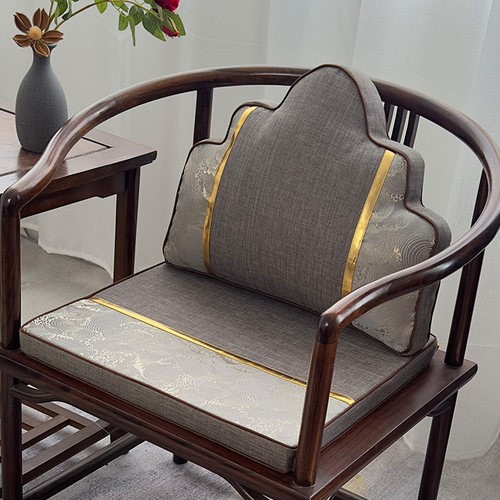 中式靠山枕茶椅垫圈椅坐垫靠垫防滑可拆洗实木椅坐垫罗汉床垫定制