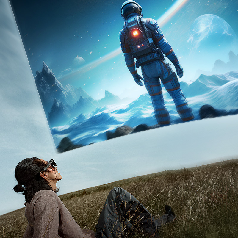 雷鸟Air 4 Pro 智能AR眼镜头戴电视首款HDR10眼镜 高清观影XR设备