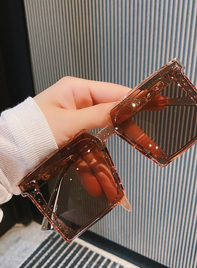 2021大框方形显瘦大脸复古墨镜女韩版眼镜潮前卫显脸小街拍太阳镜