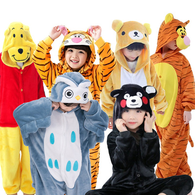元量卡通动物演出法兰绒连体服装