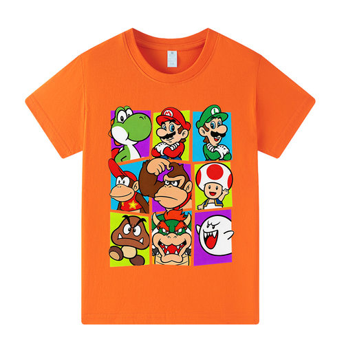 超级马里奥/Super Mario印花图案儿童短袖T恤上衣A1465
