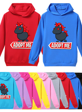 adopt me春秋游戏图案儿童帽衫长袖卫衣童装 Unicom独角兽H1875