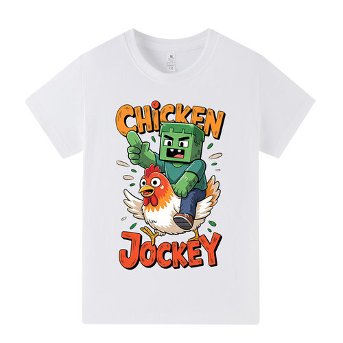 Chicken Jockey卡通印花男女孩童装短袖T恤儿童上衣A1246
