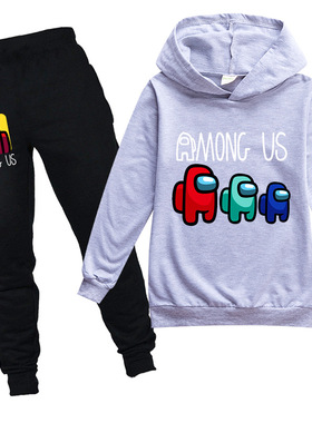 AMONG US impostor印花图案儿童卫衣帽衫+长裤2件套装PH1920