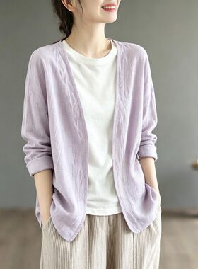 夏季大码棉防晒微胖友好款宽松遮肉防晒显瘦长袖衬衫女外穿上衣