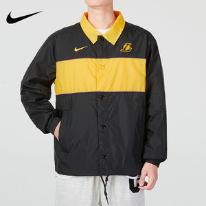 NIKE耐克针织夹克湖人队男子球服冬季新款上衣运动防风外套DR2338