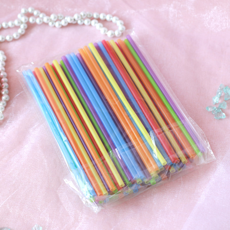 70只一次性吸管果汁饮料吸管彩色塑料管儿童幼儿园手工diy包邮