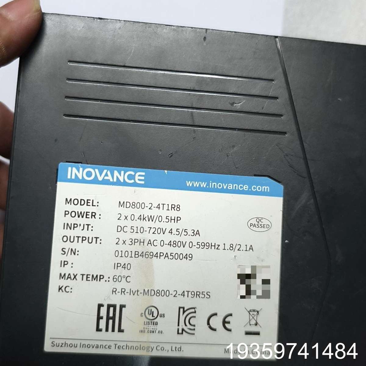 汇川变频器 MD800-2-4T1R8 ,1台，议价