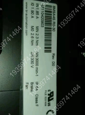 贝加莱8MSA4S.R0－30 电机 500 议价