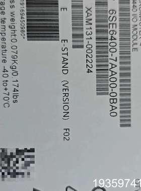 6SE6400-7AA00-0BA0IO接线端子179议价