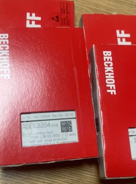 议价：倍福EL3204-0018，全新正品！4路模拟输入，支持PT