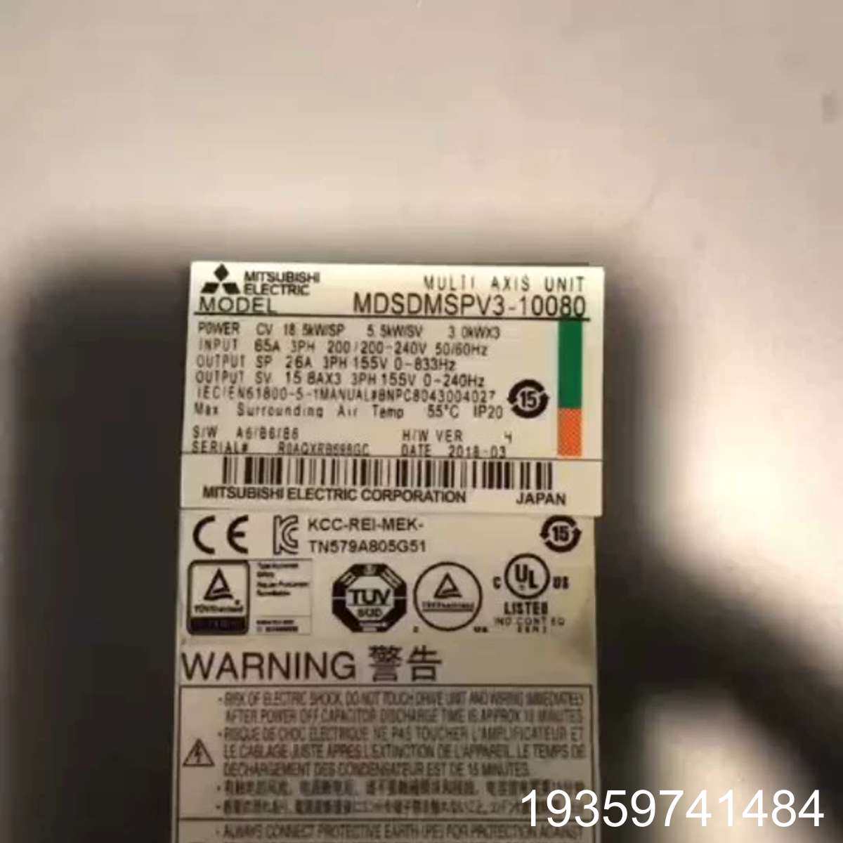 伺服驱动器MDSDMSPV3-10080，！议价