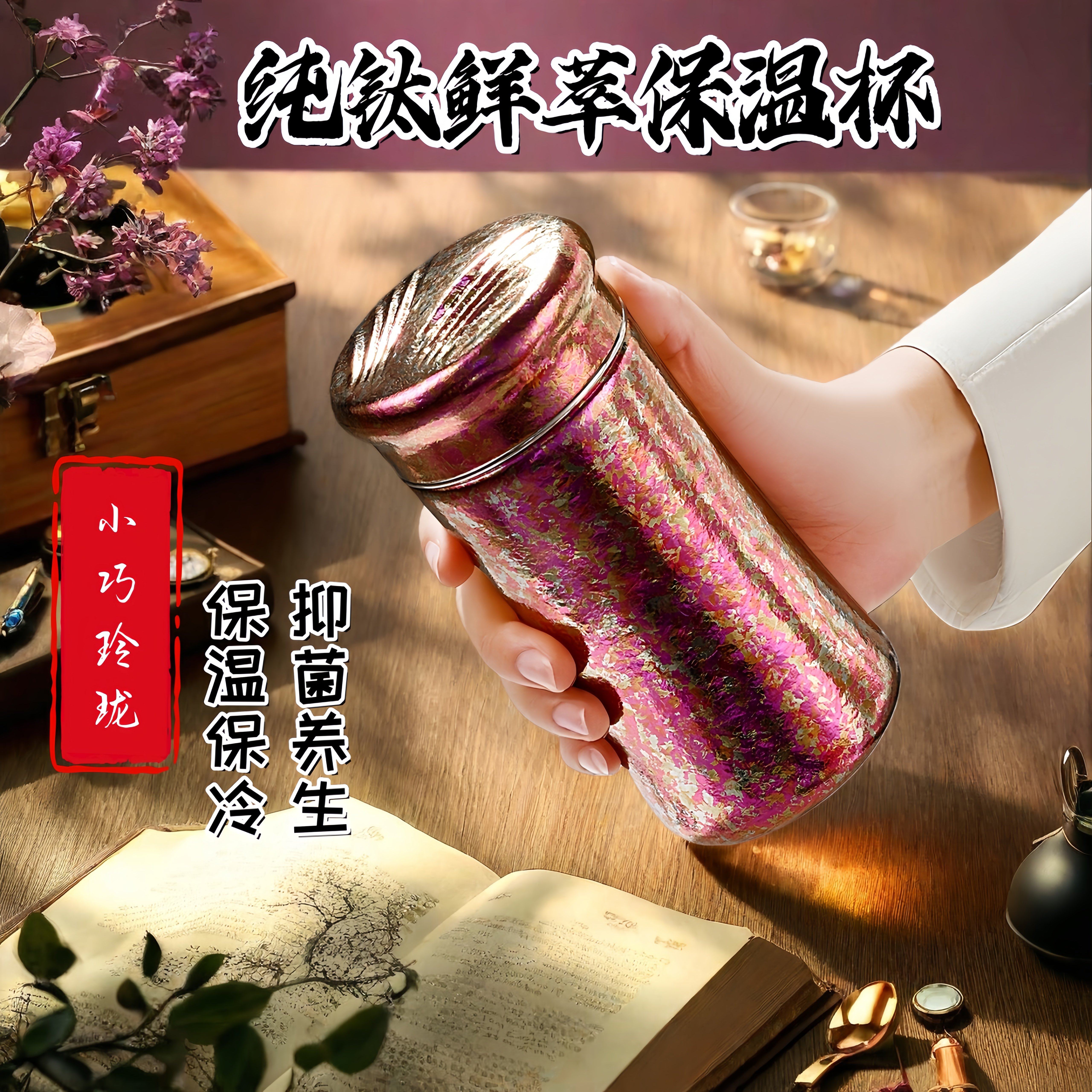 高档纯钛保温杯女士2025新款抑菌养生茶杯男户外车载便携随行水杯