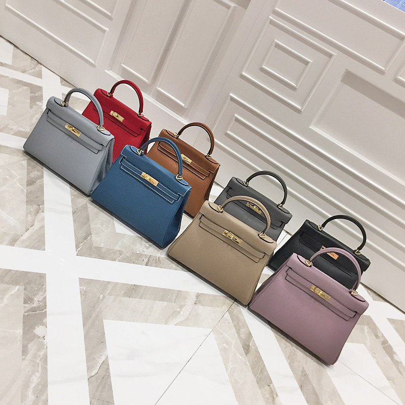 2020 new pattern The first layer cowhide Litchi Kelly genuine leather Female bag Kelly One shoulder Messenger portable Bagin the Leather/Lady bags/Men's bag, Ms. bags  category - from Buy2taobao.com to provide professional Taobao agent buy service