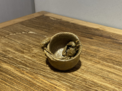 日本常滑烧名匠森田伯勇手捏茶宠主人杯自己茶宠自己养-八方来财