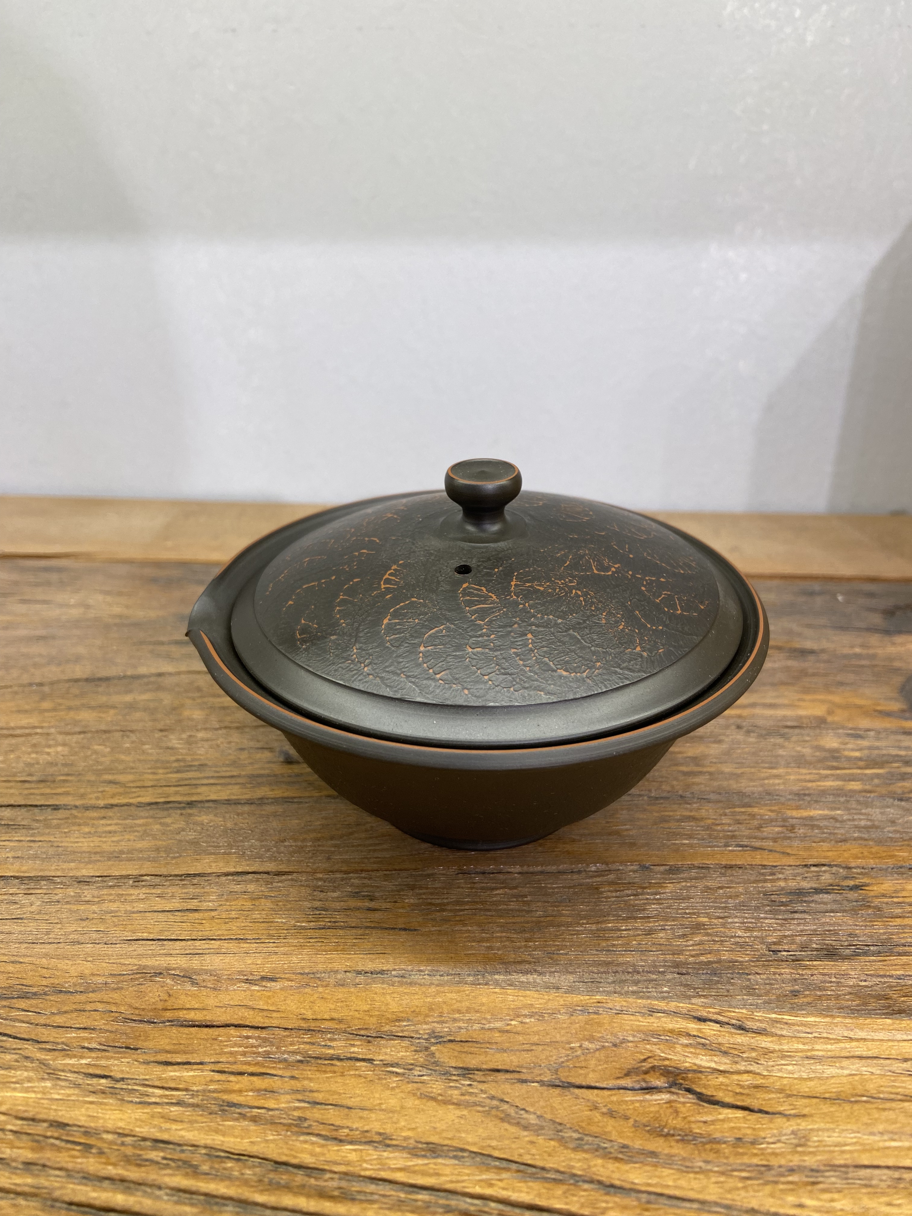 日本常滑烧无形文化财鯉江廣 玲光手作日式绞出宝瓶盖碗茶壶