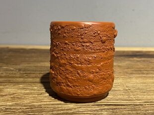 日本常滑烧已故名匠四代素三龟岡克史 朱泥全手工制作侘寂主人杯