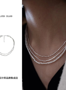 本饰纯银星河璀项链双层锁骨链