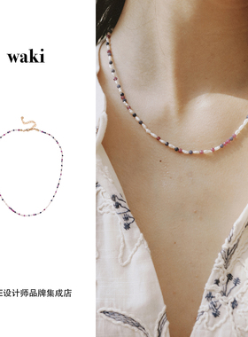 Dare买手店 waki 巴洛克雨滴天然石度假串珠度假项链饰品首饰小众