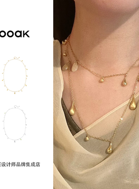 ooak满圈水滴长项链叠戴项链首饰