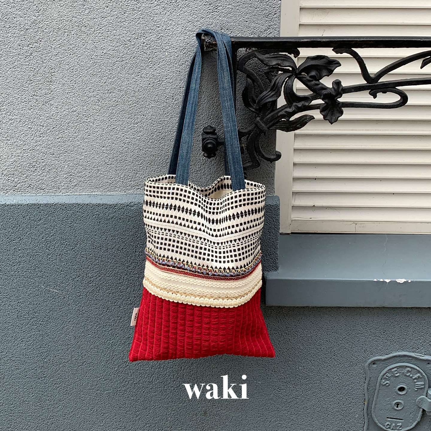 Dare买手店 waki 塞维利亚民族风复古原创设计红色包包大包帆布包