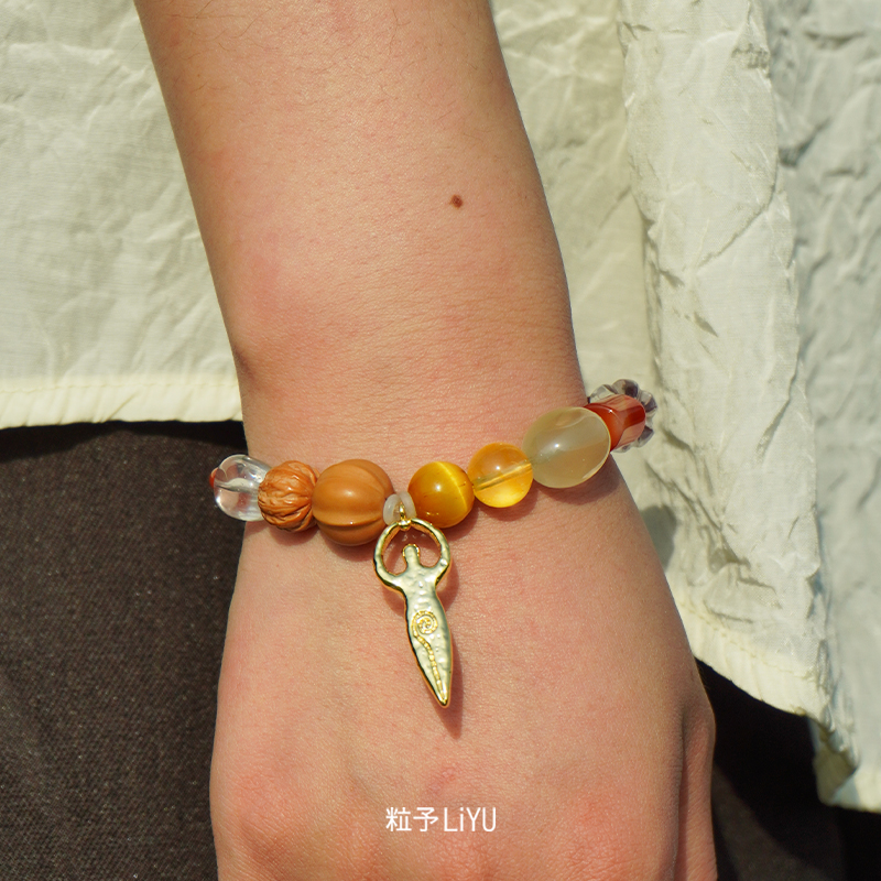 Dare买手店 粒予LIYU 元禧水晶手串天然石巴西白水晶黄色好运富贵