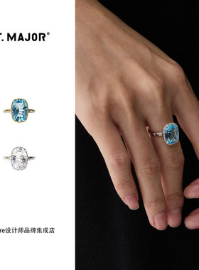 DARE买手店 T.MAJOR 曼陀罗珍匣千玺切宝石开口戒925银戒指高级女