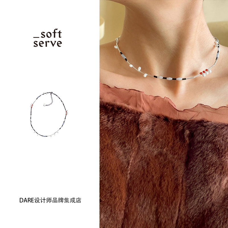 Dare买手店 SoftServe 白米粒蚊子血项链简约百搭小众设计串珠链