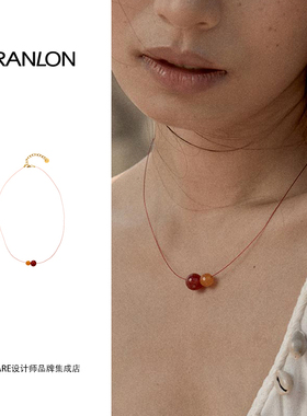 Dare买手店 iranlon自然论细丝顶红项链女串珠精致百搭设计感首饰