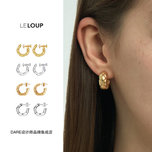 DARE买手店 LeLoup 雅典娜耳环小号圈圈复古耳夹无耳洞原创设计女