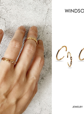 现货 买手店 LHwindsor温莎珠宝 自由组合多环套戒18k金百搭饰品