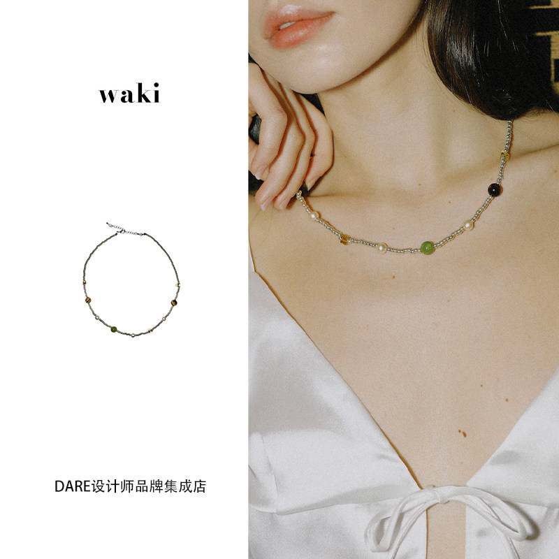 waki冲绳假期项链虎眼石锁骨链