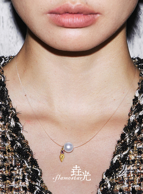 Dare买手店 垚光 海神的祝福项链银镀金鱼线细chocker原创设计