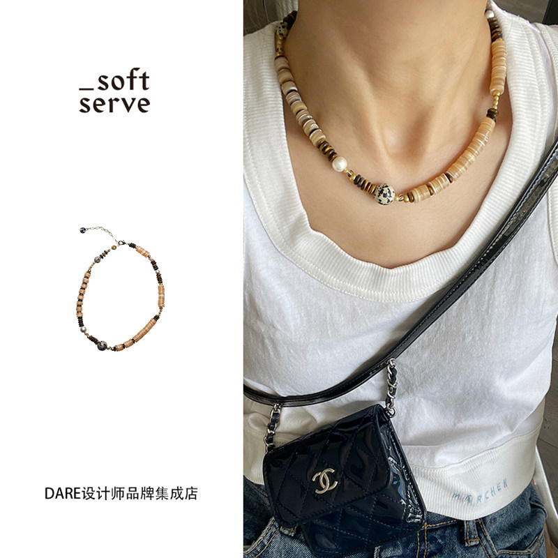Dare买手店 SoftServe鹌鹑蛋项链女手工串珠原创小众设计度假饰品