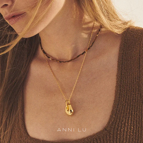 annilu虎眼石串珠项链锁骨链
