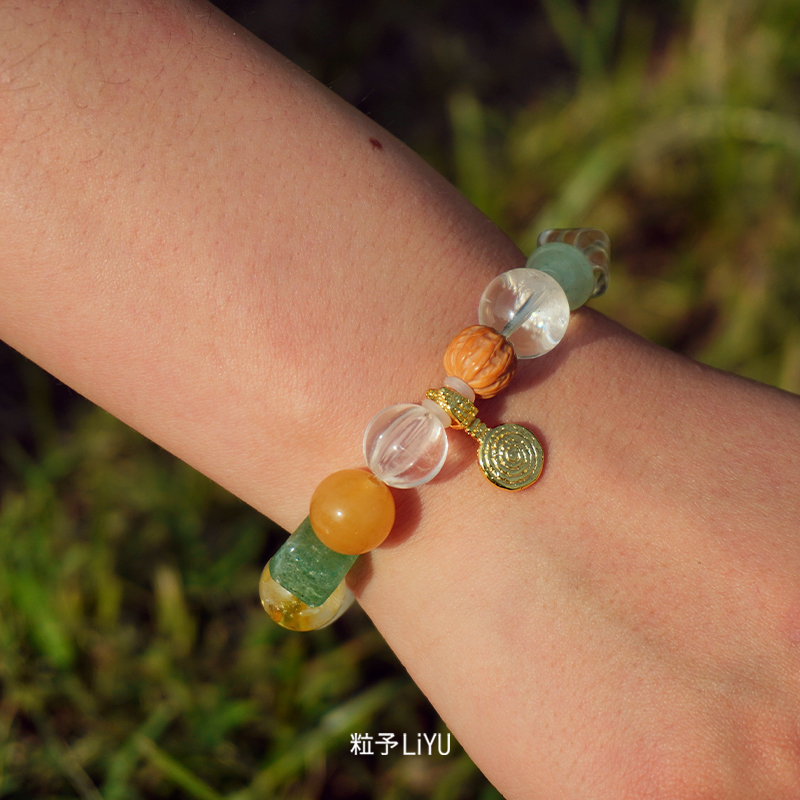 Dare买手店 粒予LIYU 松间水晶手串巴西白水晶黄水晶天然石串珠女