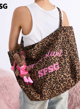 Dare买手店 SFSG 复古派对包包豹纹复古原创大包包容量单肩斜挎女