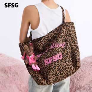 Dare买手店 SFSG 复古派对包包豹纹复古原创大包包容量单肩斜挎女