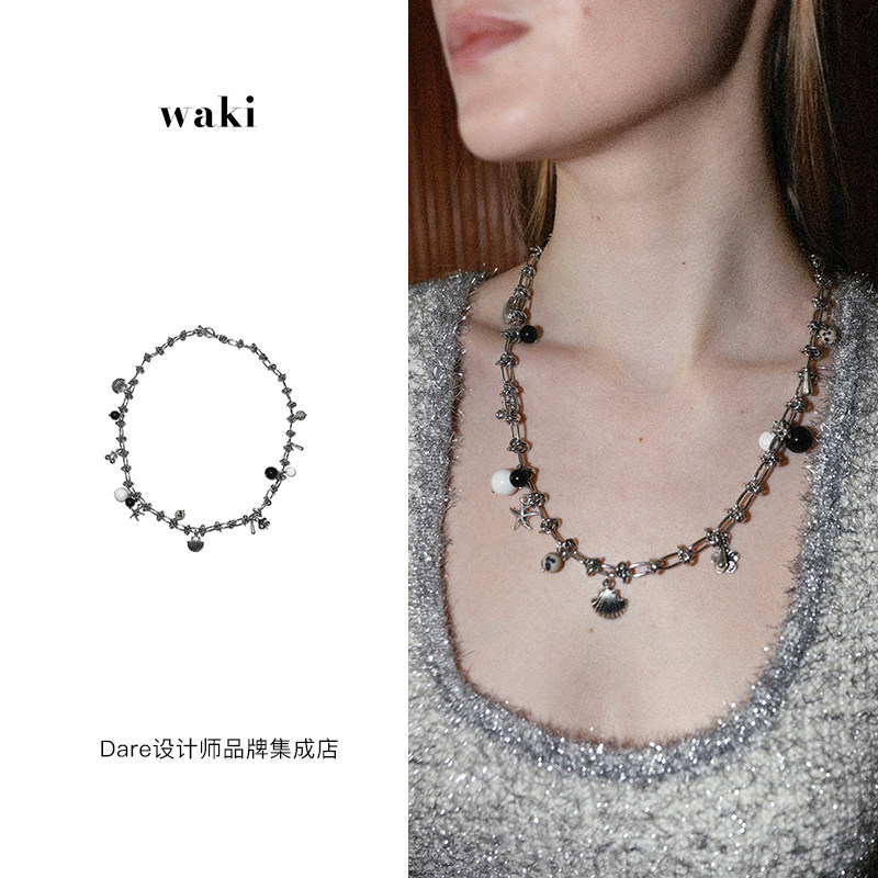 waki海洋探险家小众银色吊坠项链