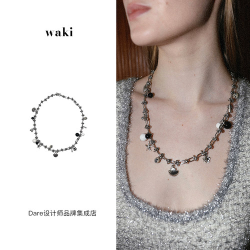 waki海洋探险家小众银色吊坠项链