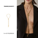 society Dare买手店 tender 莫比乌斯结长流苏项链金色复古小众女