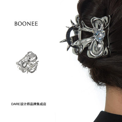 boonee爱心蝴蝶结发夹抓夹