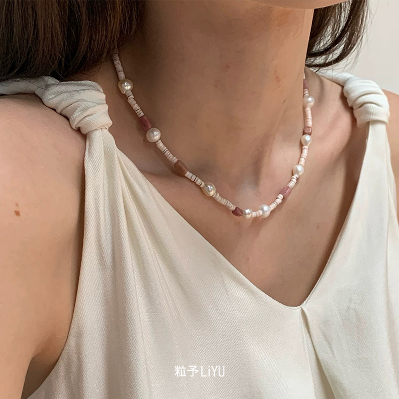 Dare买手店 粒予LIYU 绮梦天然石串珠项链巴洛克珍珠度假气质首饰