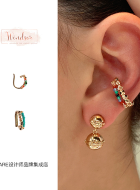 Dare买手店 LHwindsor温莎碎金珠串组合耳骨夹无耳洞原创小众设计