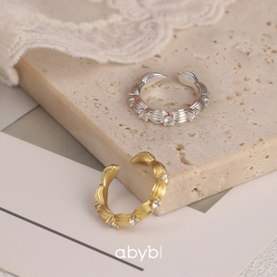 abyb charming 奶油拉花戒指复古原创设计小众饰品首饰百搭气质女