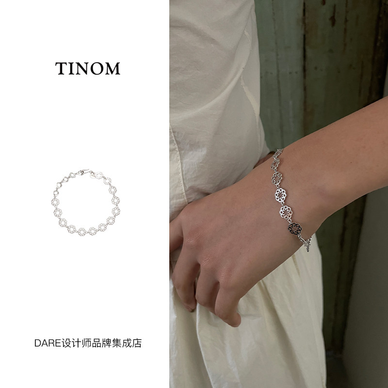 tinom八瓣花手链纯银首饰