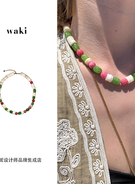 Dare买手店waki草莓芭菲项链Straberry Parfait天然贝壳手工串珠